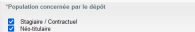 Choix de la population du dépot